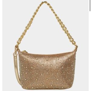 NWT betsey johnson gold evening shoulder bag